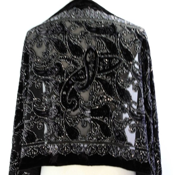 New Silk Burnout Velvet Shawl Wrap Long Scarf - Picture 3 of 6